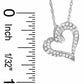 0.2 CT. T.W. Natural Diamond Tilted Heart Pendant in 10K White Gold