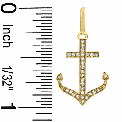 0.2 CT. T.W. Diamond Anchor Earrings in 10K Gold