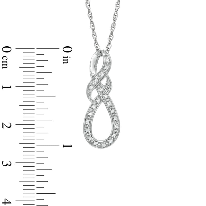 Natural Diamond Accent Knotted Swirl Pendant in Sterling Silver