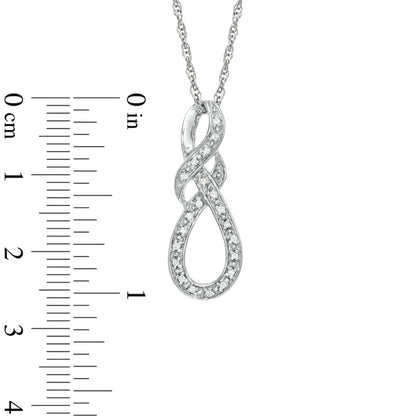 Natural Diamond Accent Knotted Swirl Pendant in Sterling Silver