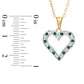 Emerald Gemstone Fascination™ and Natural Diamond Fascination™ Heart Pendant in Sterling Silver with 18K Gold Plating