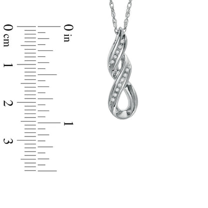 Natural Diamond Accent Swirl Loop Pendant in Sterling Silver