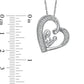 0.2 CT. T.W. Natural Diamond Motherly Love Tilted Heart Pendant in Sterling Silver