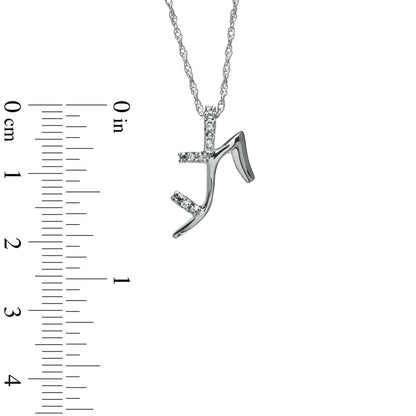 0.05 CT. T.W. Natural Diamond Sandal High Heel Pendant in Sterling Silver