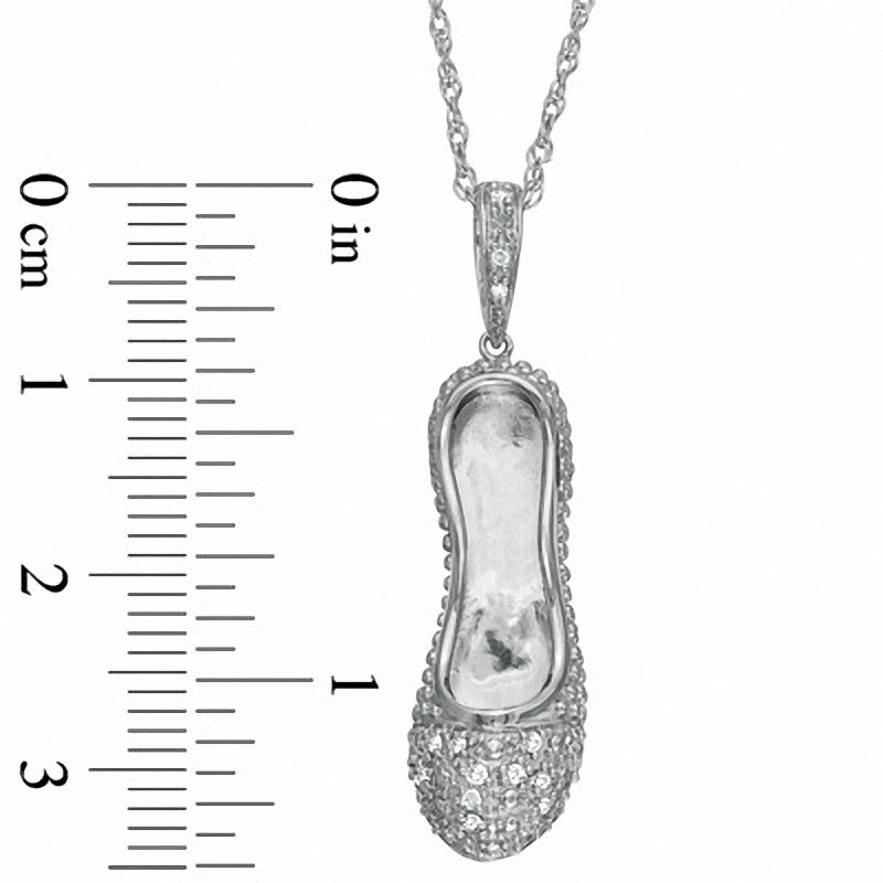 0.1 CT. T.W. Natural Diamond Ballet Flat Pendant in Sterling Silver