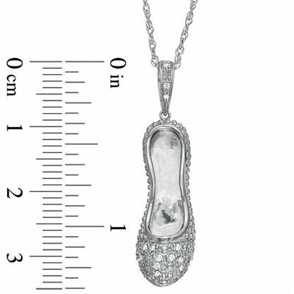 0.1 CT. T.W. Natural Diamond Ballet Flat Pendant in Sterling Silver