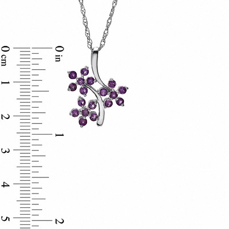 Amethyst Flower Pendant in Sterling Silver