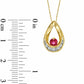 Lab-Created Ruby and Diamond Accent Teardrop-Shaped Pendant in 10K Yellow Gold