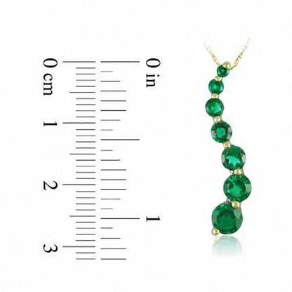 Journey Lab-Created Emerald Pendant in 10K Yellow Gold
