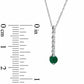 4.0mm Emerald and 0.1 CT. T.W. Natural Diamond Line Drop Pendant in 10K White Gold