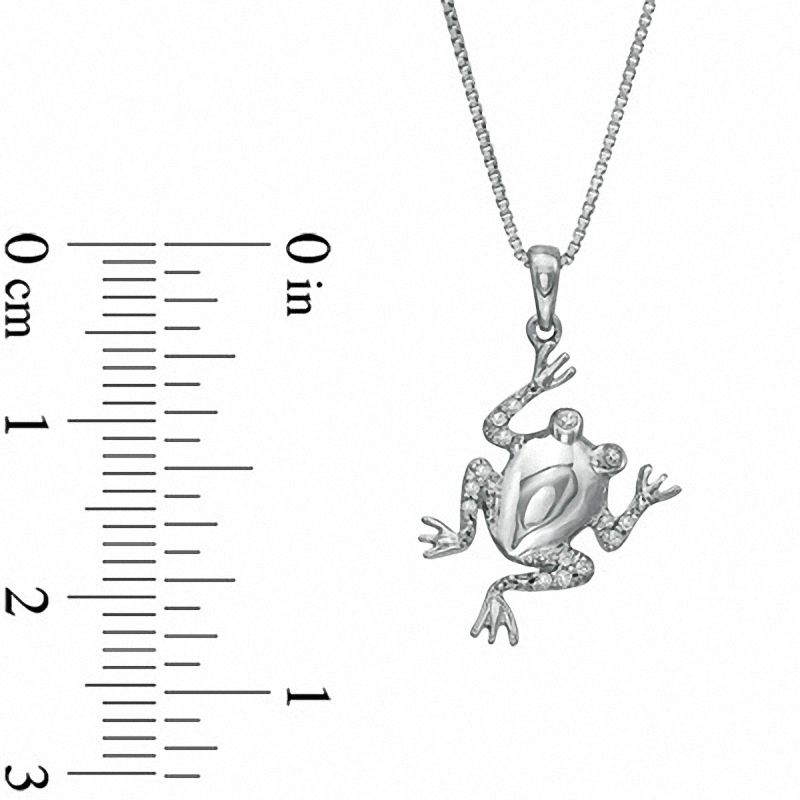 0.1 CT. T.W. Natural Diamond Frog Pendant in Sterling Silver