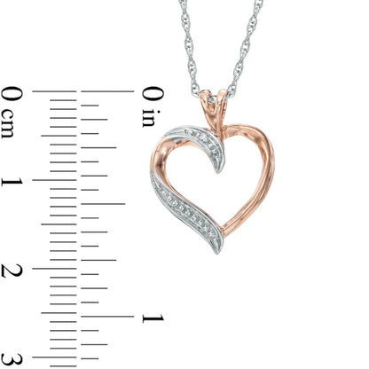 Natural Diamond Accent Heart Pendant in 10K Rose Gold
