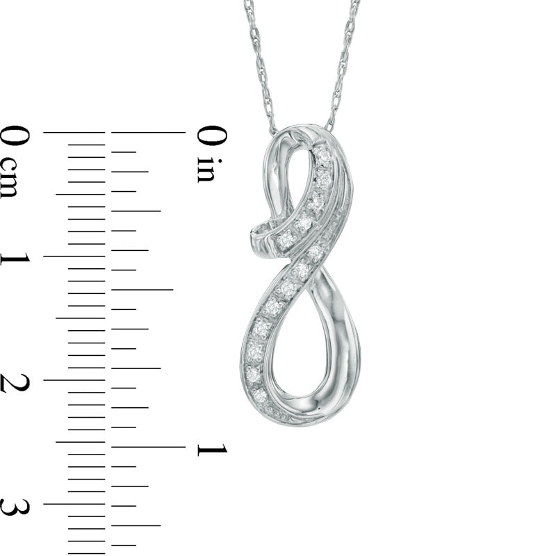 Natural Diamond Accent Infinity Loop Pendant in Sterling Silver