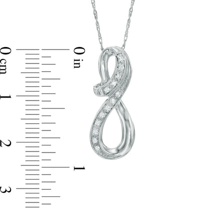 Natural Diamond Accent Infinity Loop Pendant in Sterling Silver