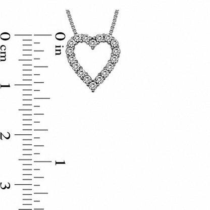 0.25 CT. T.W. Natural Diamond Heart Pendant in Sterling Silver