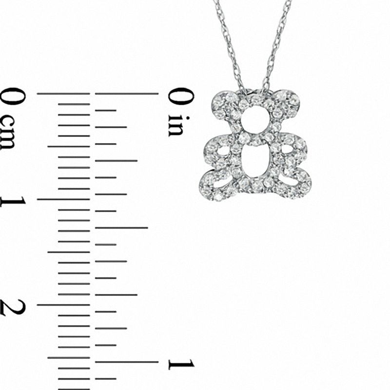 0.2 CT. T.W. Natural Diamond Teddy Bear Pendant in Sterling Silver