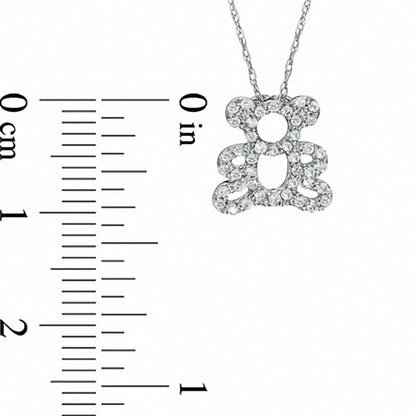 0.2 CT. T.W. Natural Diamond Teddy Bear Pendant in Sterling Silver