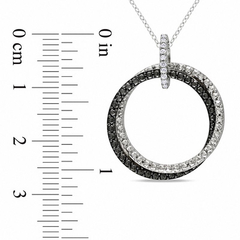 0.05 CT. T.W. Natural Diamond Double Circle Pendant in Sterling Silver