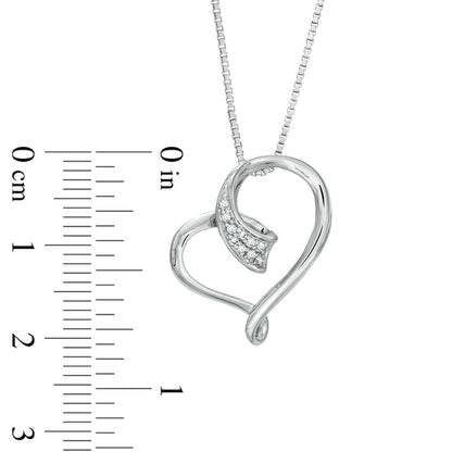 0.05 CT. T.W. Natural Diamond Looping Heart Pendant in Sterling Silver