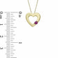 Lab-Created Ruby Heart Pendant in 10K Yellow Gold