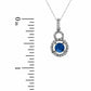 5.0mm Blue Sapphire and 0.13 CT. T.W. Natural Diamond Pendant in 14K White Gold