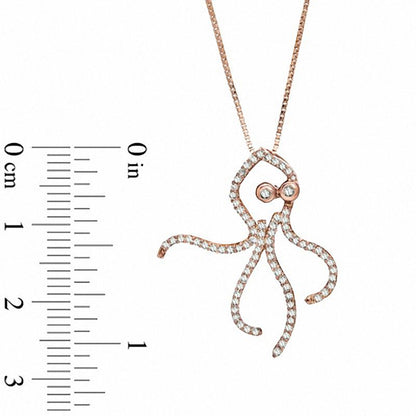 0.25 CT. T.W. Natural Diamond Octopus Pendant in Sterling Silver and 14K Rose Gold Plate