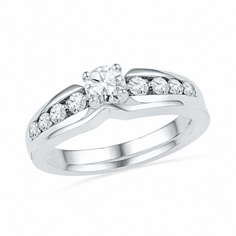 1 CT. T.W. Diamond Bridal Engagement Ring in 14K White Gold