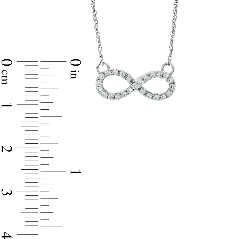 Lab-Created White Sapphire Sideways Infinity Necklace in Sterling Silver