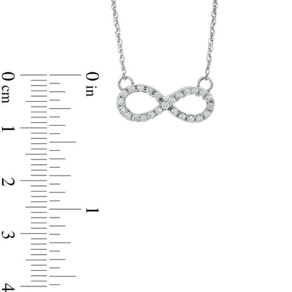 Lab-Created White Sapphire Sideways Infinity Necklace in Sterling Silver