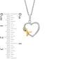 0.17 CT. T.W. Natural Diamond Heart with Awareness Ribbon Pendant in Sterling Silver and 14K Gold Plate
