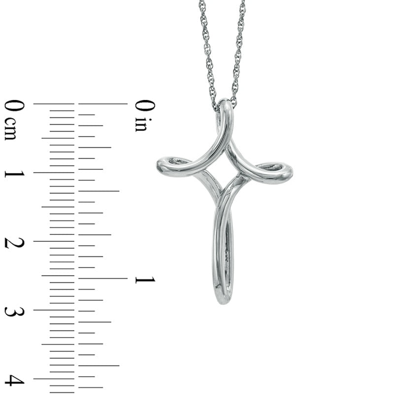 Looped Cross Pendant in Sterling Silver