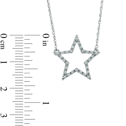 0.13 CT. T.W. Natural Diamond Star Necklace in Sterling Silver