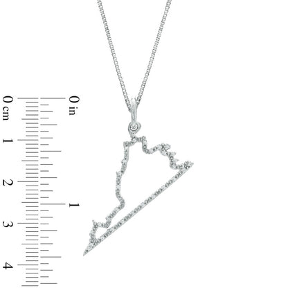 Natural Diamond Accent State of Virginia Outline Pendant in Sterling Silver