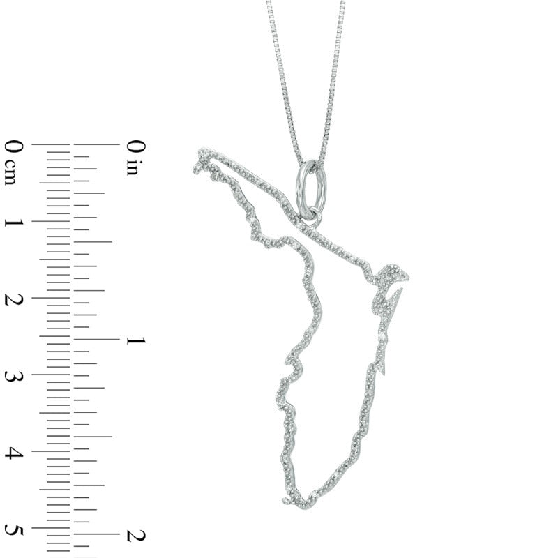 Natural Diamond Accent State of Florida Outline Pendant in Sterling Silver