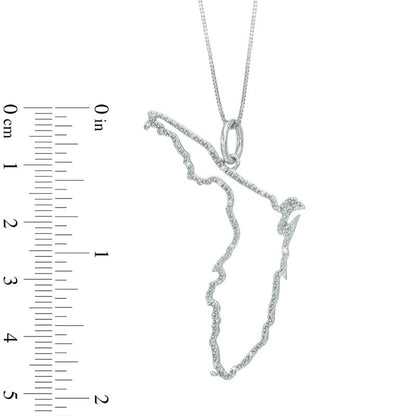 Natural Diamond Accent State of Florida Outline Pendant in Sterling Silver