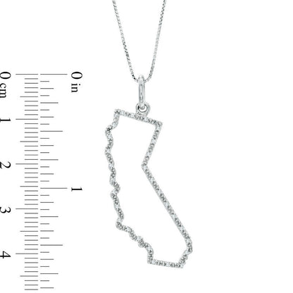 Natural Diamond Accent State of California Outline Pendant in Sterling Silver