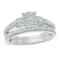 1/2 CT. T.W. Diamond Collar Bridal Set in 14K White Gold