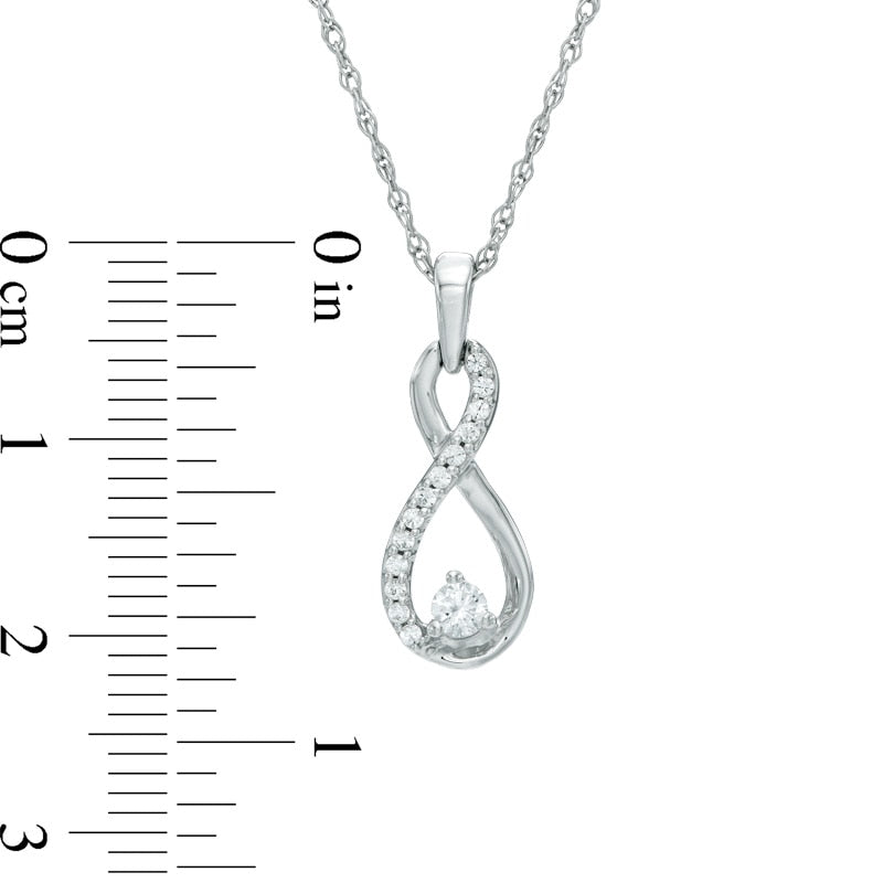 0.17 CT. T.W. Natural Diamond Infinity Pendant in 10K White Gold