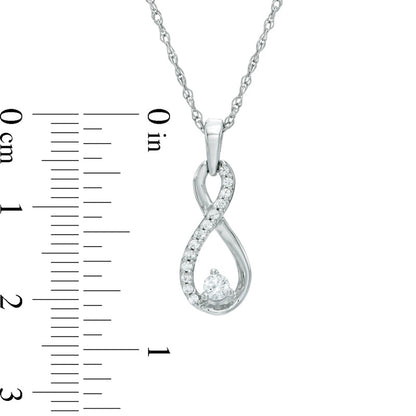 0.17 CT. T.W. Natural Diamond Infinity Pendant in 10K White Gold
