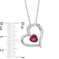 6.0mm Heart-Shaped Lab-Created Ruby and White Sapphire Heart Pendant in Sterling Silver