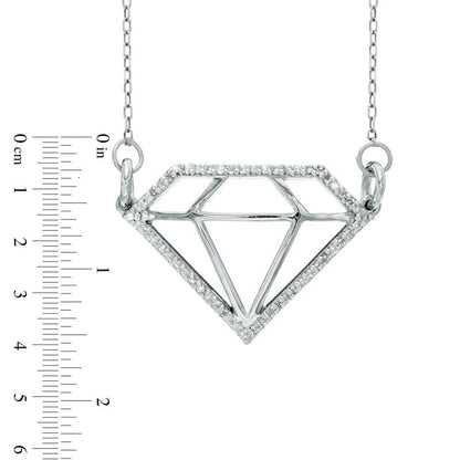 0.13 CT. T.W. Natural Diamond Outline Necklace in Sterling Silver