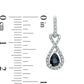 Pear-Shaped Blue Sapphire and 0.17 CT. T.W. Diamond Drop Earrings in 10K White Gold