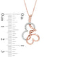 Natural Diamond Accent Abstract Butterfly Pendant in Sterling Silver and 14K Rose Gold Plate