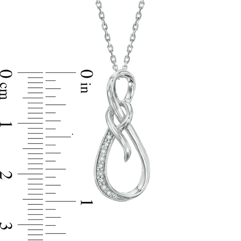 Natural Diamond Accent Infinity Pendant in Sterling Silver