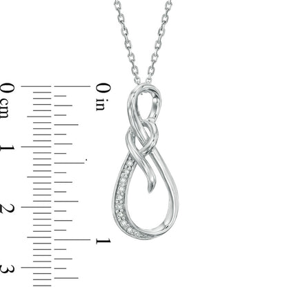 Natural Diamond Accent Infinity Pendant in Sterling Silver