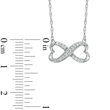 0.1 CT. T.W. Natural Diamond Sideways Heart Infinity Pendant in Sterling Silver
