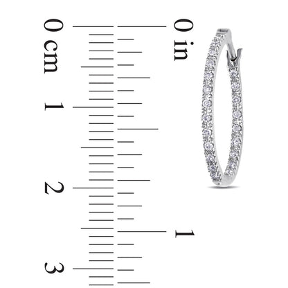 0.25 CT. T.W. Diamond Inside-Out Hoop Earrings in 10K White Gold
