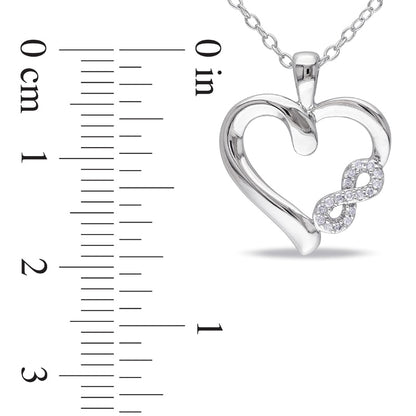0.05 CT. T.W. Natural Diamond Heart with Infinity Pendant in Sterling Silver