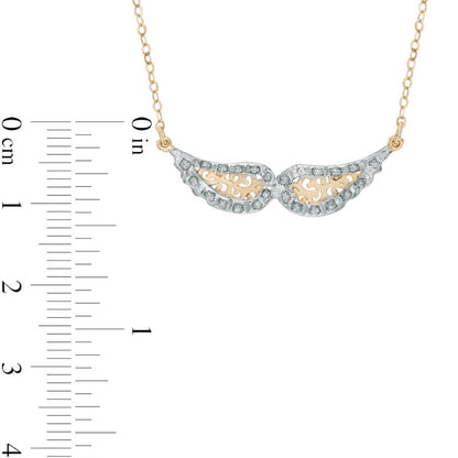 Natural Diamond Fascination™ Wings Necklace in 14K Gold - 17"
