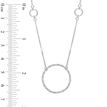 0.1 CT. T.W. Natural Diamond Circle Station Necklace in Sterling Silver - 17"